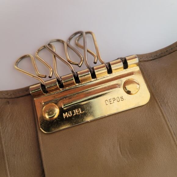 Gucci Bamboo Key Holder Wallet Case Leather Small Unisex Beige Trifold - Picture 6 of 11